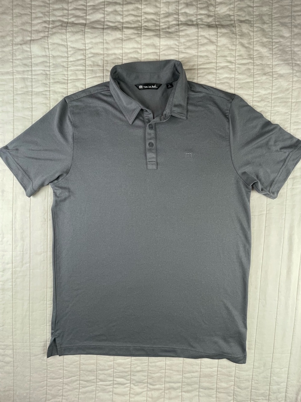Travis Mathew Men's Slate Gray Lightweight Performance Polo Large